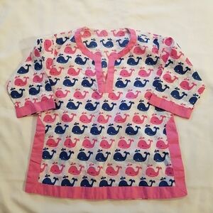 Pottery Barn Kids whale swim suit tunic cover up 3-6 months